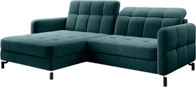 Kampinė sofa Lorelle Mat Velvet 75, žalia, kairinė, 160 x 225 cm x 105 cm
