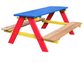 Lauko stalas su suolais 4IQ Dream, įvairių spalvų, 90 cm x 85 cm x 45 cm