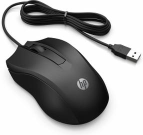 Kompiuterio pelė HP 100 Wired, usb / ps/2 laidas, juoda