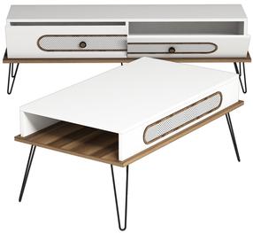 Svetainės baldų komplektas Kalune Design Ekol, vidaus, baltas