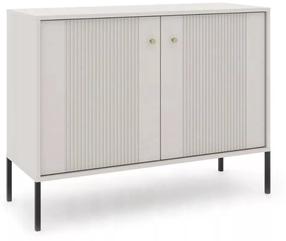 Komoda Iseo IS02, balta/juoda, 104.5 cm x 39 cm x 79 cm