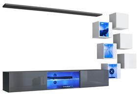 Svetainės baldų komplektas ASM Switch XXI, vidaus, baltas/grafito