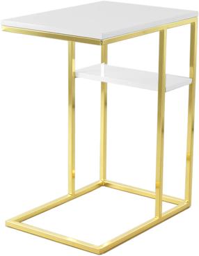 Kavos staliukas Kayoom Lucilla 225, aukso/baltas, 48 cm x 35 cm x 50 cm