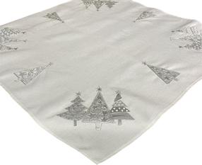 Kalėdinė staltiesė kvadratinė OS-312-A, balta/pilka, 85 x 85 cm