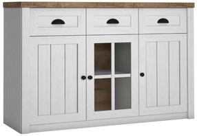 Komoda Gala Meble Prowansja K3S, ruda/balta, 43 cm x 130 cm x 88 cm