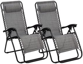 Sulankstoma kėdė Abbey Bellagio 2-Pack, pilka, 112 cm x 90 cm x 65 cm