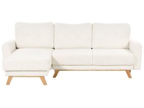 Kampinė sofa - lova Beliani Siro Boucle, balta, kairinė, 240 x 142 cm x 95 cm