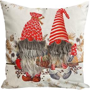 Kalėdinis dekoratyvinės pagalvėlės užvalkalas Gnomes JCL-540, ruda/balta/raudona, 40 cm x 40 cm