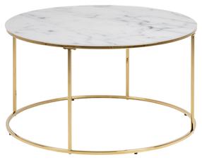 Kavos staliukas Bolton A1, aukso/baltas, 80 cm x 80 cm x 44 cm