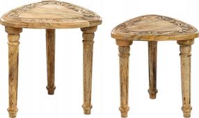 Kavos staliukų komplektas Beliani Saora, rudas, 33 cm x 40 cm x 44 cm, 2 vnt.