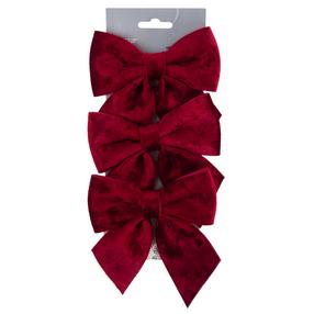 Kalėdinė dekoracija, rinkinys, "Kalėdiniai kaspinėliai", 12 cm, raudona, 3 vnt.