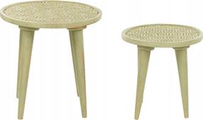 Kavos staliukų komplektas Beliani Maharo, žalias, 38 - 45 cm, 2 vnt.