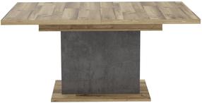 Valgomojo stalas išskleidžiamas Forte Ricciano, ąžuolo/tamsiai pilka, 160 - 200 cm x 90 cm x 76.4 cm