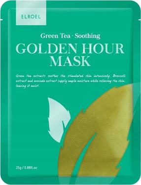 Veido kaukė Elroel Golden Hour Green Tea Soothing, 25 g