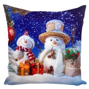 Kalėdinis dekoratyvinės pagalvėlės užvalkalas JCLA-71, mėlyna/balta, 45 cm x 45 cm