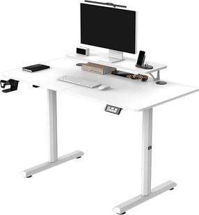Rašomasis stalas su lentyna reguliuojamo aukščio Ultradesk Highlander, balta