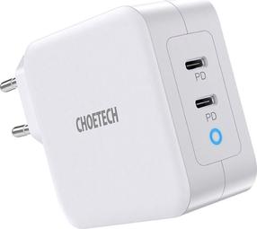 Telefono įkroviklis Choetech PD6008, 2 x USB-C, balta, 100 W