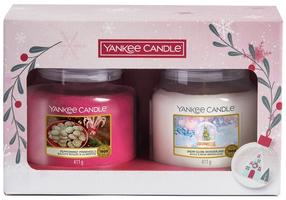 Kalėdinis žvakių rinkinys, aromatinė Yankee Candle Snow Globe Wonderland 1720873E, 75 h, 411 g, 2 vnt., Balta/Raudona