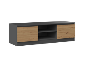 TV staliukas Malwa, antracito/ąžuolo, 120 cm x 40 cm x 36 cm