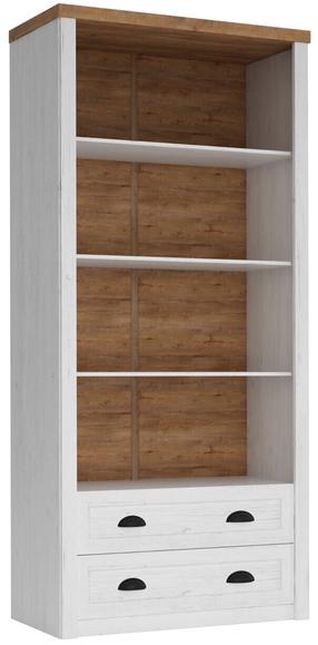 Pastatoma lentyna Gala Meble Prowansja R2, ruda/balta, 43 cm x 90 cm x 198 cm