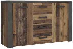 Komoda Forte Magara MGAK236-C546, tamsiai ruda, 41.3 cm x 136 cm x 83.1 cm