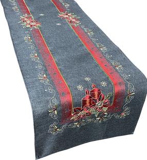 Kalėdinis stalo takelis stačiakampė OSE01-2, raudona/grafito, 40 x 200 cm