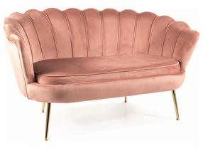 Sofa Camellia, rožinė, 135 x 76 cm x 77 cm