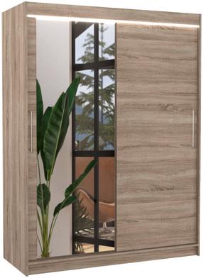 Spinta ADRK Bianco LED, triufelių, 58 cm x 150 cm x 200 cm, su veidrodžiu