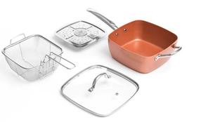 Keptuvių komplektas InnovaGoods, 24 cm, aliuminis/stiklas/nerūdijantysis plienas