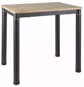 Valgomojo stalas Damar, ąžuolo/juoda, 80 cm x 60 cm x 75 cm
