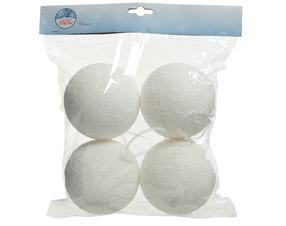 Dekoracija Sniego gniūžtės, 10 cm, balta, 4 vnt.