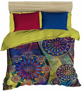 Patalynės užvalkalų komplektas Mijolnir 178PRL1151, geltona/raudona/tamsiai mėlyna, 160 x 220 cm