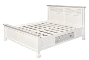 Lova dvigulė Miloo New York Hamptons East Hampton, 180 x 200 cm, balta, be čiužinio, su grotelėmis