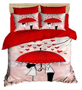 Patalynės užvalkalų komplektas Mijolnir 207 178PRL1380, baltas/raudonas/rožinis, 160 x 220 cm