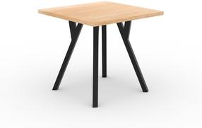 Stalas ADRK Rodos 83, ąžuolo/juoda, 80 cm x 80 cm x 76 cm