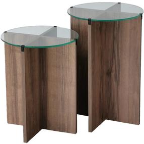 Žurnalinis staliukas Kalune Design Lily, riešuto, 40 cm x 40 cm x 50 - 60 cm