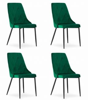 Kėdžių rinkinys Leobert Imola, matinė, žalia, 61 cm x 48.5 cm x 91.5 cm, 4 vnt.