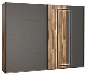 Spinta Forte Sirius SRBS12412B-C777, ąžuolo/juoda, 61 cm x 270 cm x 210 cm