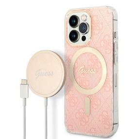 Telefonų dėklų ir įkroviklių komplektas Guess GUBPP13LH4EACSP, Apple iPhone 13 Pro, rožinė
