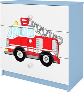 Komoda Kocot Kids Babydreams Fire Brigade, mėlyna/balta, 80 cm x 41 cm x 80.5 cm