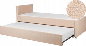 Lova viengulė su ištraukiama papildoma lova Beliani Marmande, 80 x 200 cm, smėlio, be čiužinio, su grotelėmis