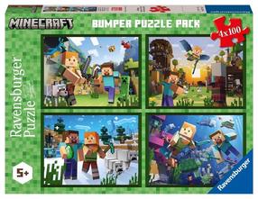 Dėlionė 4in1 Ravensburger Minecraft 5716, 28 cm x 37.4 cm, 400 vnt., įvairių spalvų