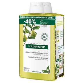 Plaukų priežiūros priemonių rinkinys Klorane Purifying Normal To Oily Hair Shampoo Pack, 800 ml