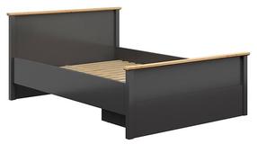 Lova dvigulė Hesen, ąžuolo/grafito, be čiužinio