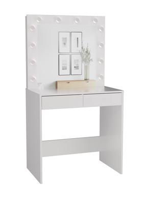 Kosmetinis staliukas Marina, baltas, 81 cm x 50 cm x 80 cm, su veidrodžiu