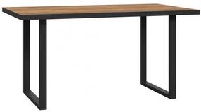 Valgomojo stalas Forte Hayato, rudas/juodas, 160 cm x 90 cm x 74.1 cm