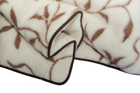 Dviguba antklodė Merino Leaves, 200 x 175 cm, ruda