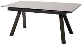 Valgomojo stalas išskleidžiamas MC Akcent Tobago, juodas/pilkas, 180 - 260 cm x 95 cm x 77 cm