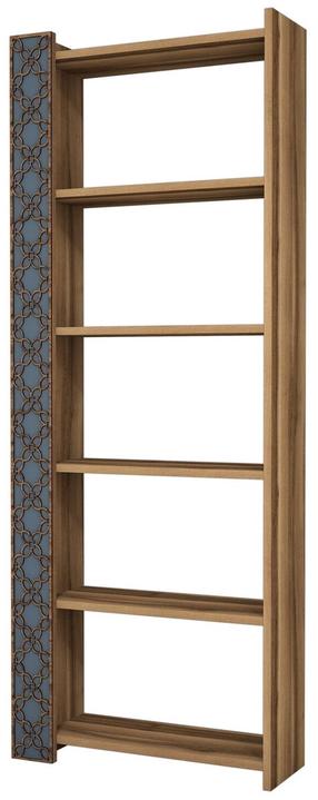 Pastatoma lentyna Kalune Design City 845HCT3607, mėlyna/riešuto, 24.2 cm x 64.6 cm x 170 cm