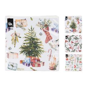 Kalėdinės popierinės servetėlės, 33 cm x 33 cm, (spalva/dizainas parenkami atsitiktine tvarka), 16 vnt.